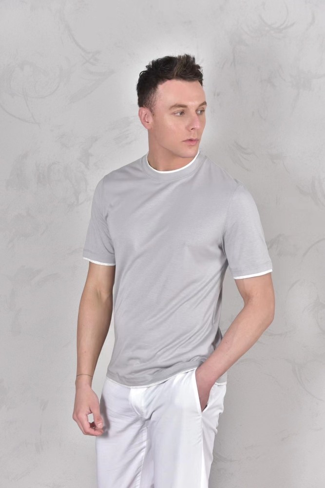 NIGO Brunello Cucinelli Men's Spring And Summer Fashion Trend Color Blocking Classic Short-sleeved Comfortable Positive Shoulder Round Neck T-shirt Tops #nigo99379