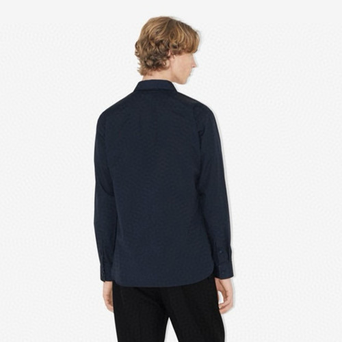 NIGO Burberry Men's Four Seasons Equestrian Rider Embroidered Logo Plaid Slim Fit Solid Color Long Sleeve Shirt #nigo99377