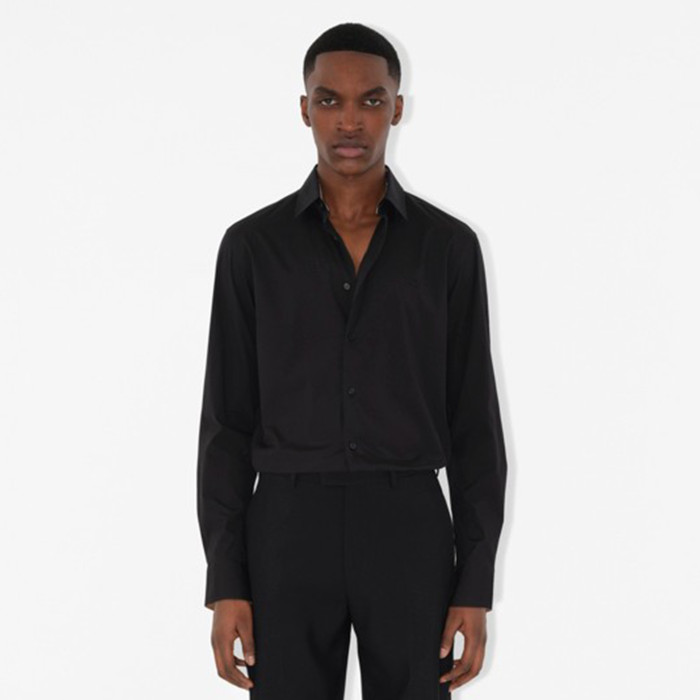 NIGO Burberry Men's Four Seasons Equestrian Rider Embroidered Logo Plaid Slim Fit Solid Color Long Sleeve Shirt #nigo99377
