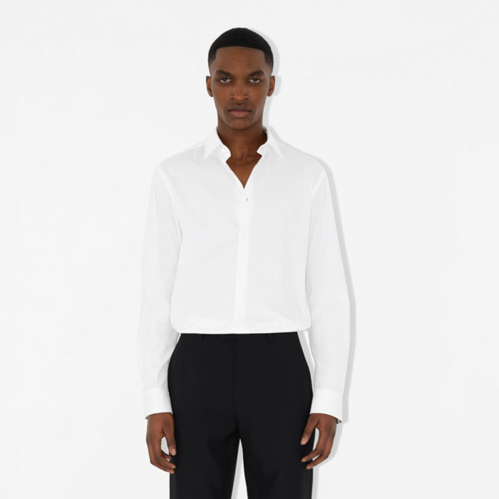 NIGO Burberry Men's Four Seasons Equestrian Rider Embroidered Logo Plaid Slim Fit Solid Color Long Sleeve Shirt #nigo99377
