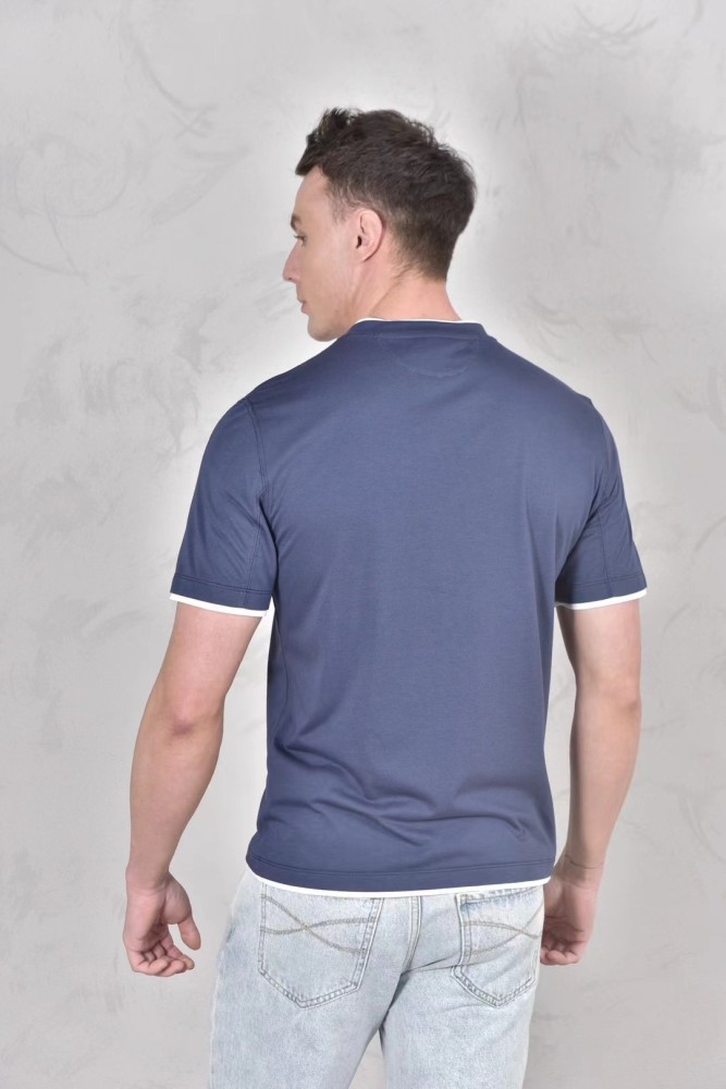 NIGO Brunello Cucinelli Men's Spring And Summer Fashion Trend Color Blocking Classic Short-sleeved Comfortable Positive Shoulder Round Neck T-shirt Tops #nigo99379