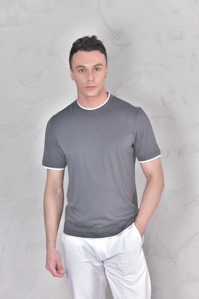NIGO Brunello Cucinelli Men's Spring And Summer Fashion Trend Color Blocking Classic Short-sleeved Comfortable Positive Shoulder Round Neck T-shirt Tops #nigo99379