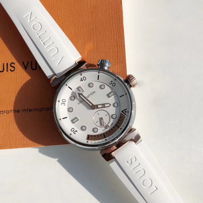 NIGO Louis Vuitton Men's TAMBOUR STREET DIVER Steel Dial Rubber Strap Automatic Mechanical Watch 44 mm #nigo99382