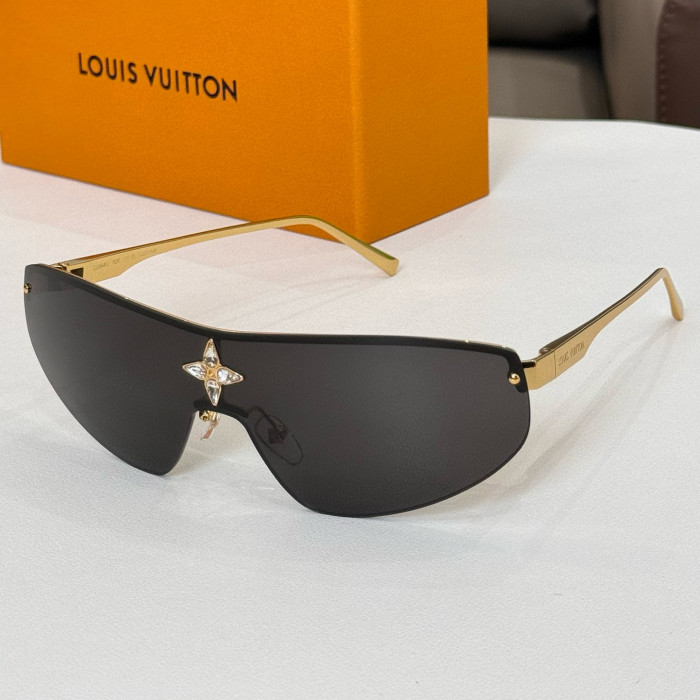 NIGO Louis Vuitton Cyclone Mask Men's Solid Colour Logo Design Metal Irregular Shape Sunglasses Eyeglasses Glasses #nigo99416