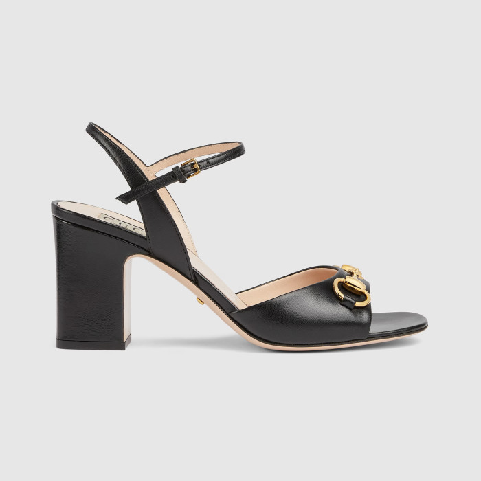 NIGO Gucci Women's Summer Solid Leather Sandals 5cm High Heels Shoes #nigo99396