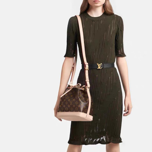 NIGO Louis Vuitton NOÉ Handbags Men's Women's Adjustable Leather Shoulder Strap Drawstring Closure Tote Slant Cross Bucket Bag #nigo99417