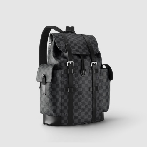 NIGO Louis Vuitton Men's Four Seasons Colorblocking Double Shoulder Backpack Cowhide Multi-pocket Large Capacity Handbag Casual Bag #nigo99391