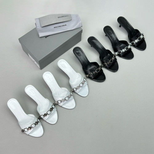NIGO Women's Spring, Summer And Autumn Solid Color Metal Rivets Punk Style Round Head Leather High-Heeled Slippers Casual Shoes Ngvp #nigo8279