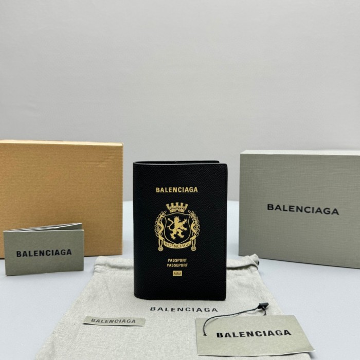 NIGO Balenciaga Black Gold Luxury Leather Passport Case Bag  Bags #nigo99432