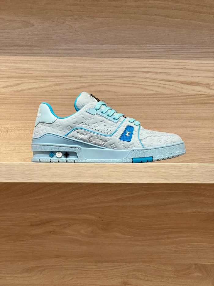 NIGO Louis Vuitton Trainer Men's Clashing Colours Round Toe Leather Lace Up Low Top Board Shoes #nigo99442