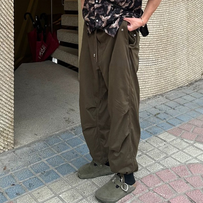 NIGO Chrome Hearts Men's Women's Spring And Summer Solid Color Wide Leg Loose Pants Drawstring Metal Button Retro High Street Casual Pants Ngvp #nigo8294