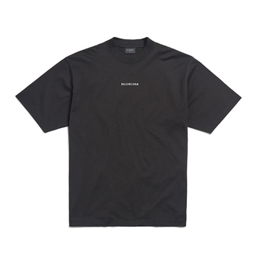 NIGO Balenciaga Tape Type Double Front Men's Summer Black Vintage Plain Knit Large Silhouette Short Sleeve T-Shirt #nigo99438