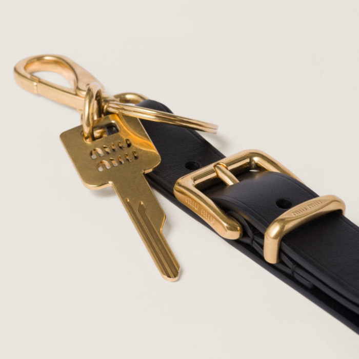 NIGO MiuMiu Women's Solid Colour Leather Keychain Bag Charm #nigo99437