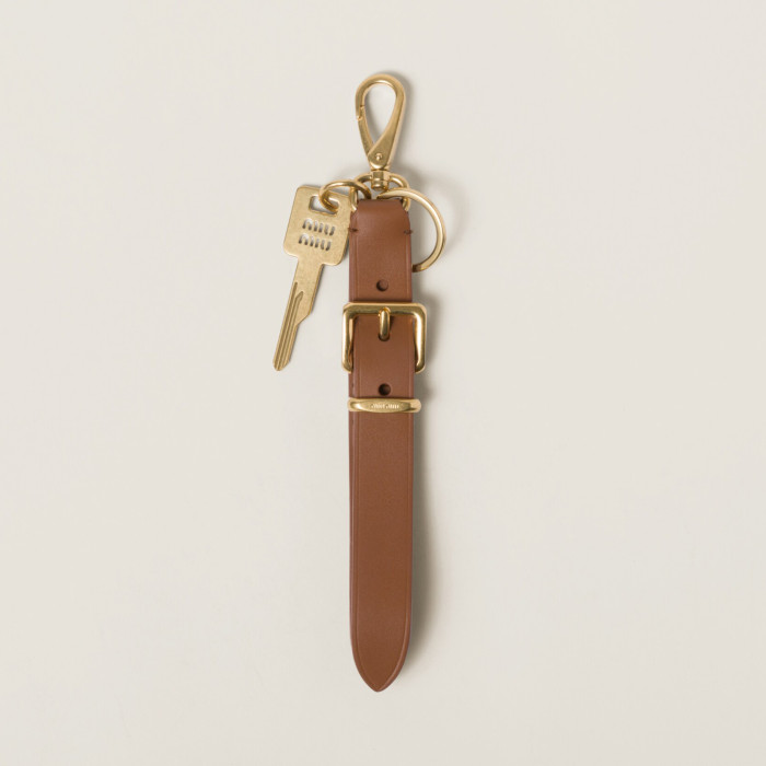 NIGO MiuMiu Women's Solid Colour Leather Keychain Bag Charm #nigo99437