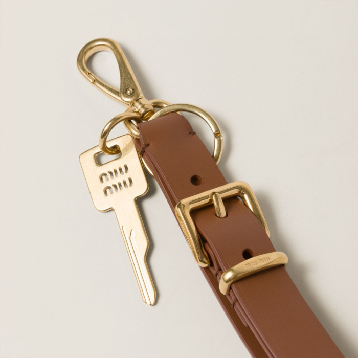 NIGO MiuMiu Women's Solid Colour Leather Keychain Bag Charm #nigo99437