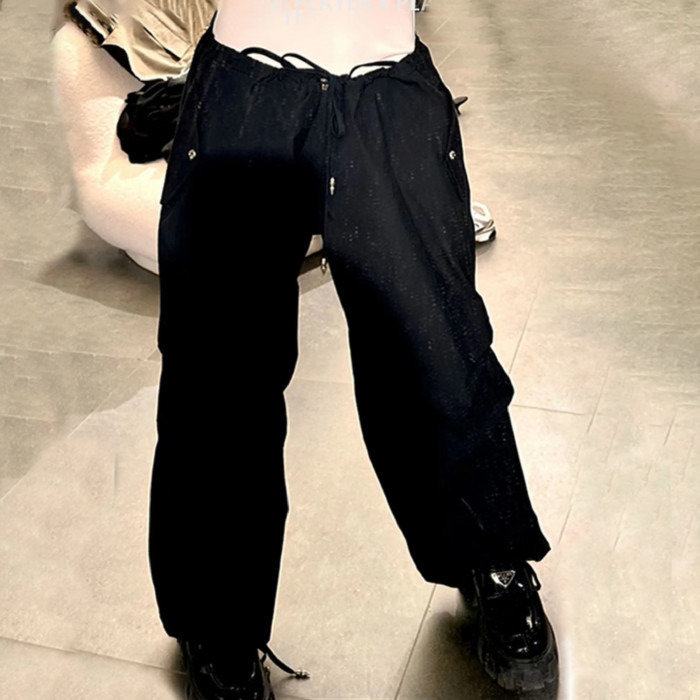 NIGO Chrome Hearts Men's Women's Spring And Summer Solid Color Wide Leg Loose Pants Drawstring Metal Button Retro High Street Casual Pants Ngvp #nigo8294
