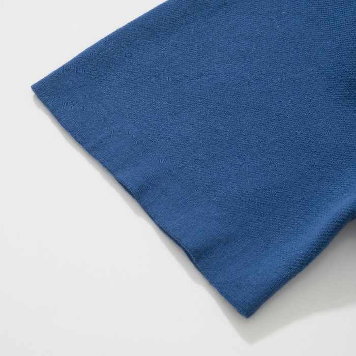 NIGO Louis Vuitton Men's Summer Blue Fishing Net Printed Ribbed Crew Neck Cotton Short Sleeve T-Shirt #nigo99446