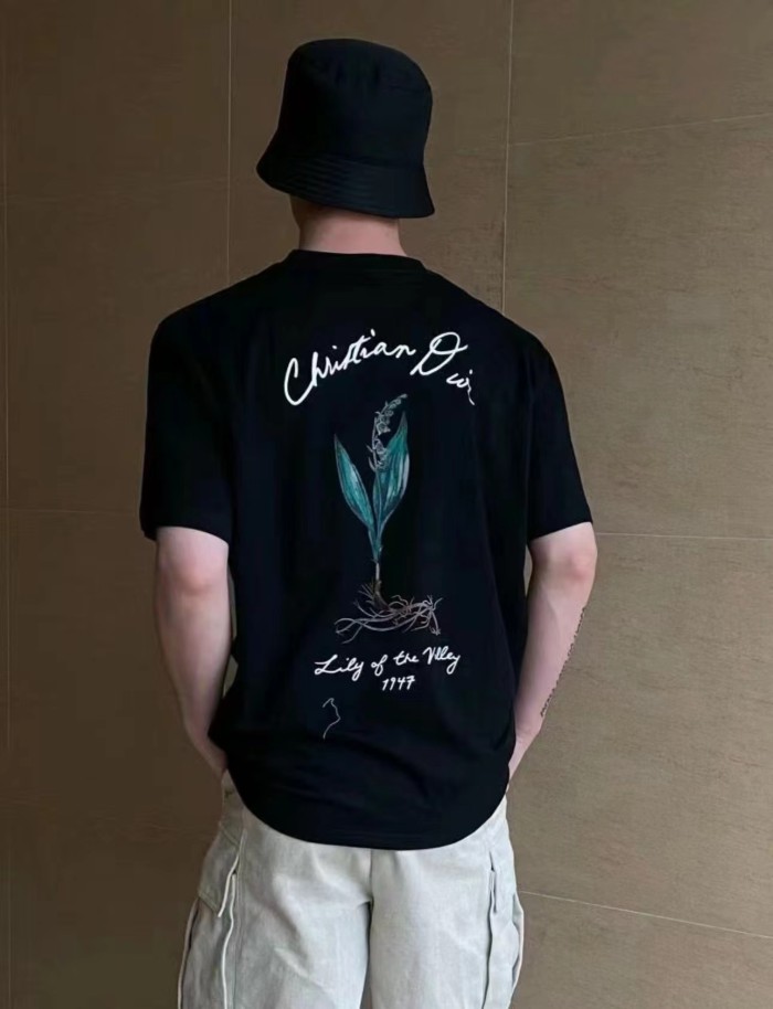 NIGO Dior Men's Summer Letter Logo Solid Colour Round Neck Cotton Short Sleeve T-Shirt #nigo99457