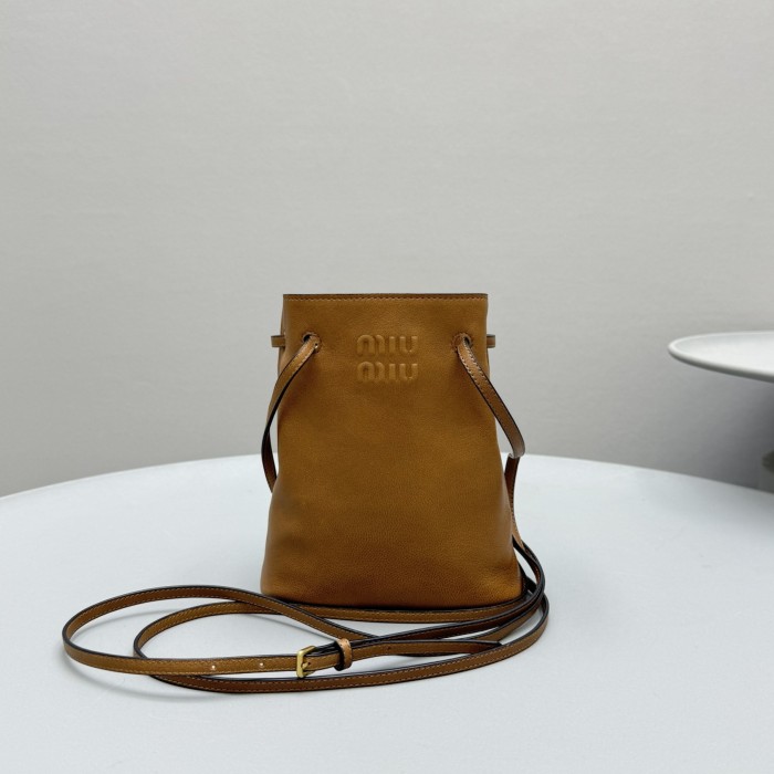 NIGO MiuMiu Women's Solid Colour Embossed Letter Logo Adjustable Shoulder Strap Leather Shoulder Crossbody Bag Bags #nigo99467