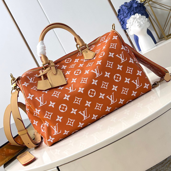 NIGO Louis Vuitton Men's Fashion Solid Color Adjustable Detachable Shoulder Strap SPEEDY P9 BANDOULIÈRE 40 Handbags Leather Shoulder Bags #nigo99287