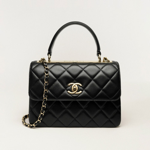NIGO Chanel Trendy CC Women's Black Diamond Pattern Sheepskin Chain Shoulder Handbag Bag Bags #nigo99478