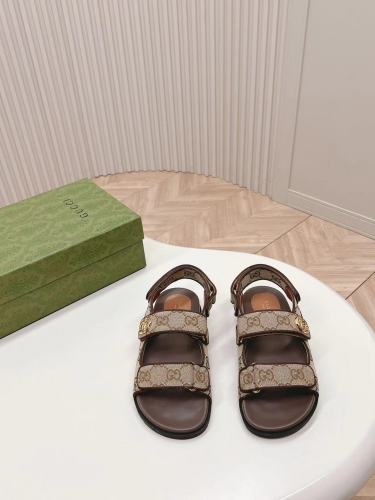 NIGO Gucci Women's Summer Brown Velcro Open Toe Beach Sandals Shoes #nigo99487