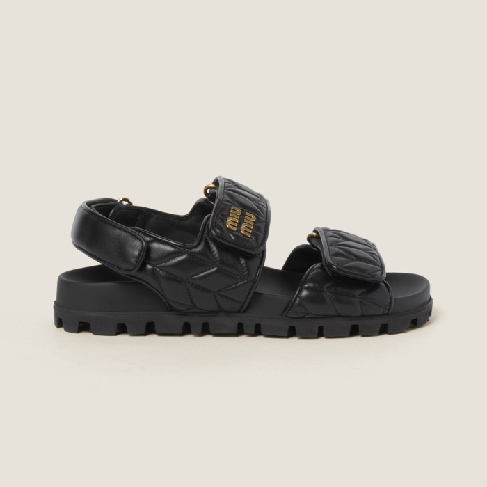 NIGO MiuMiu Women's Summer Solid Colour Leather Velcro Open Toe Beach Sandals Shoes #nigo99483