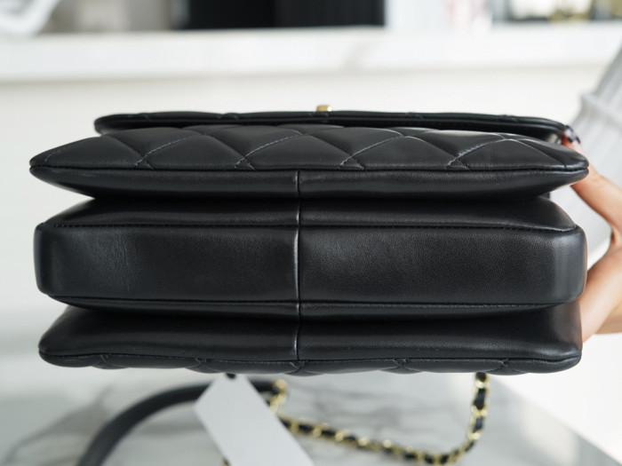 NIGO Chanel Trendy CC Women's Black Diamond Pattern Sheepskin Chain Shoulder Handbag Bag Bags #nigo99478