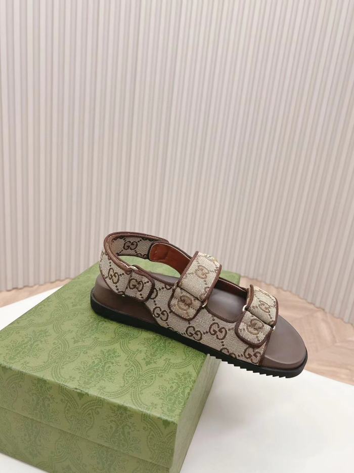 NIGO Gucci Women's Summer Brown Velcro Open Toe Beach Sandals Shoes #nigo99487