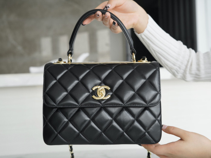 NIGO Chanel Trendy CC Women's Black Diamond Pattern Sheepskin Chain Shoulder Handbag Bag Bags #nigo99478