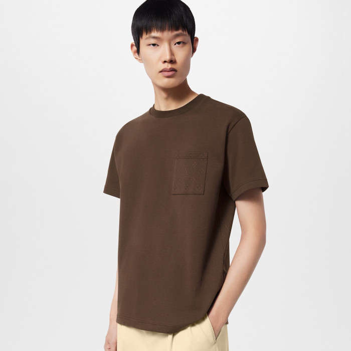 NIGO Louis Vuitton Men's Summer Solid Colour Pocket Round Neck Cotton Short Sleeve T-Shirt #nigo99494