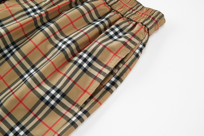 NIGO Burberry Men's Summer Check Drawstring Cinch Band Polyester Casual Shorts #nigo99517