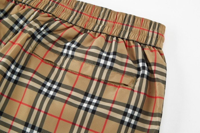NIGO Burberry Men's Summer Check Drawstring Cinch Band Polyester Casual Shorts #nigo99517