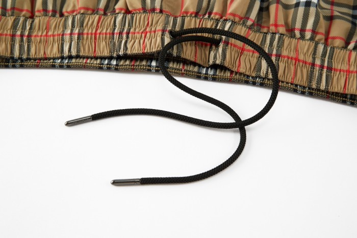 NIGO Burberry Men's Summer Check Drawstring Cinch Band Polyester Casual Shorts #nigo99517