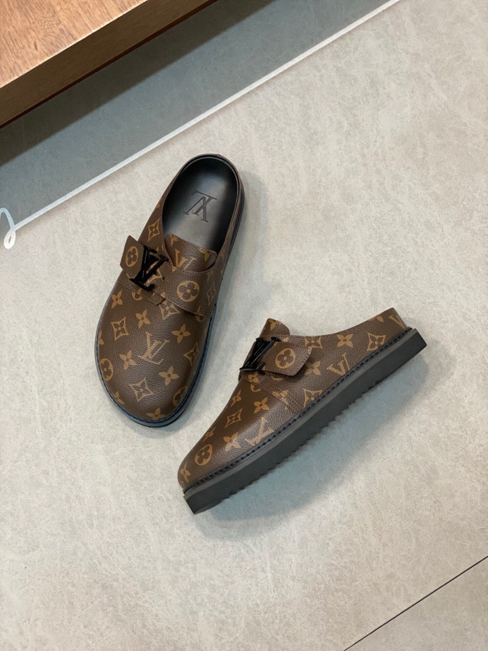 NIGO Louis Vuitton Men's Lv Easy Spring, Summer And Fall Letter Print Brown Fashion Sandals Casual Shoes #nigo71216