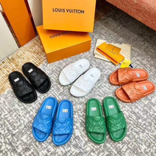 NIGO Louis Vuitton Men's Women's Four Seasons Fashion Solid Color Waterfront Concave Printed Floral Sandals Casual Rubber Shoes #nigo71215