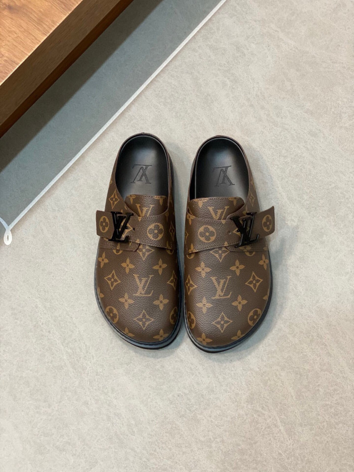 NIGO Louis Vuitton Men's Lv Easy Spring, Summer And Fall Letter Print Brown Fashion Sandals Casual Shoes #nigo71216