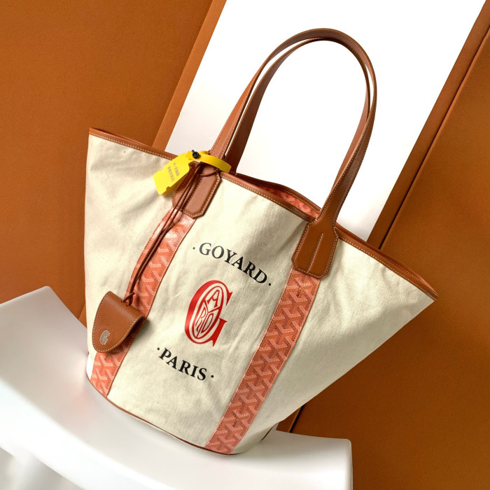 NIGO GOYARD Women's Double-sided Two-colour Old Flower Full Print Leather Handle Cotton Cowhide Shoulder Handbag Bag Bags #nigo99528