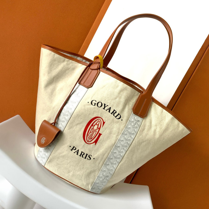 NIGO GOYARD Women's Double-sided Two-colour Old Flower Full Print Leather Handle Cotton Cowhide Shoulder Handbag Bag Bags #nigo99528