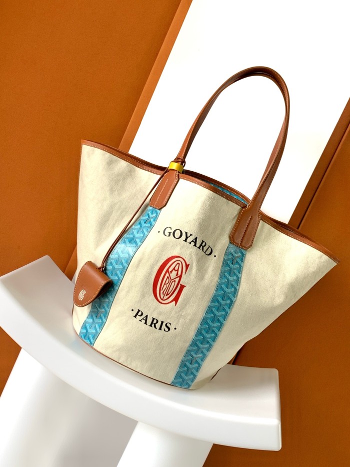 NIGO GOYARD Women's Double-sided Two-colour Old Flower Full Print Leather Handle Cotton Cowhide Shoulder Handbag Bag Bags #nigo99528