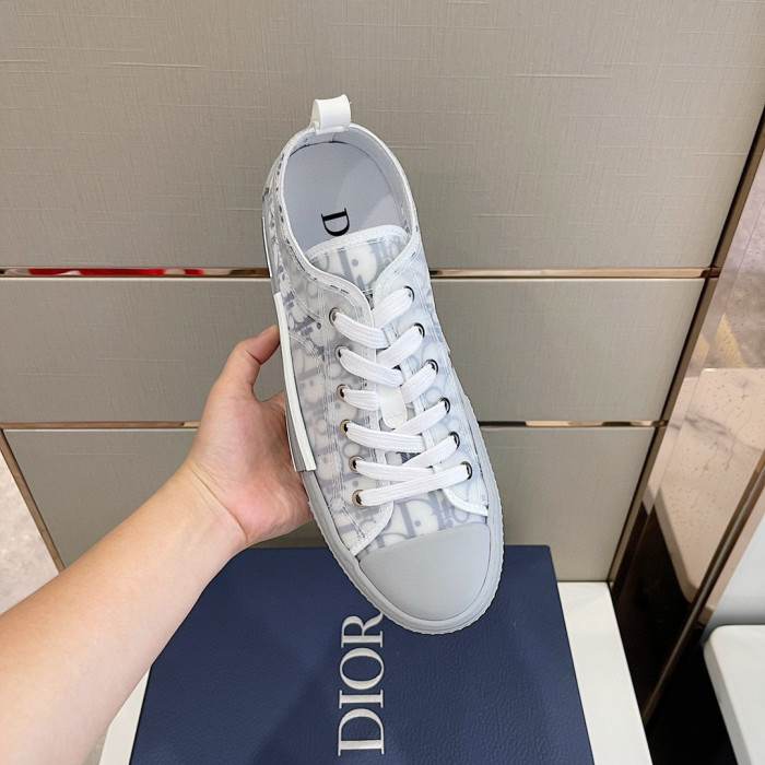 NIGO Dior Men's and Women's Canvas Full Print Logo Low Top Lace Up Simple Board Shoes #nigo99532