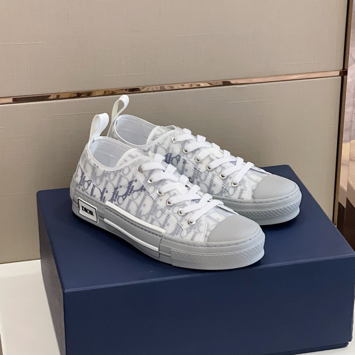 NIGO Dior Men's and Women's Canvas Full Print Logo Low Top Lace Up Simple Board Shoes #nigo99532