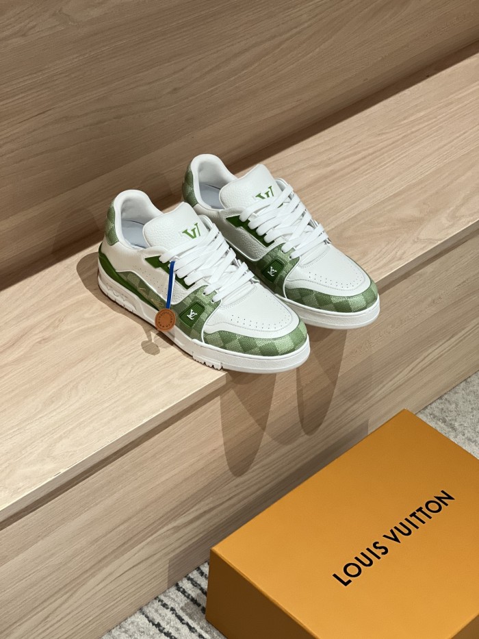 NIGO Louis Vuitton Men's and Women's Round Toe Thick Bottom Lace Up Low Top Board Shoes Leather Shoes #nigo99536
