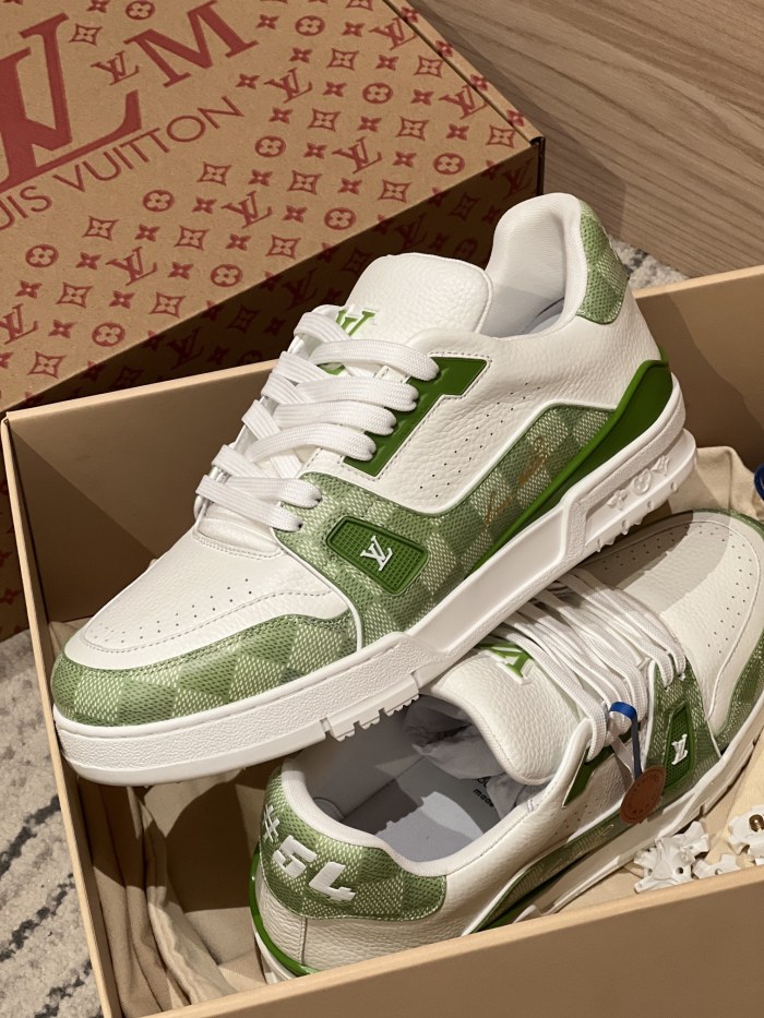NIGO Louis Vuitton Men's and Women's Round Toe Thick Bottom Lace Up Low Top Board Shoes Leather Shoes #nigo99536