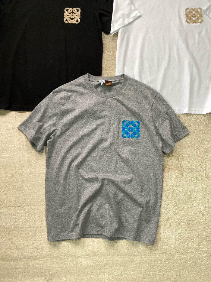 NIGO Loewe Men's Summer Solid Colour Wool Embroidery Logo Loose Round Neck Short Sleeve T-Shirt #nigo99472