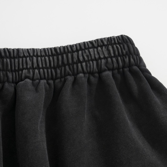 NIGO Balenciaga Men's Summer Flame Letter Black Stretch Mid Waist Cotton Shorts Pants #nigo99535