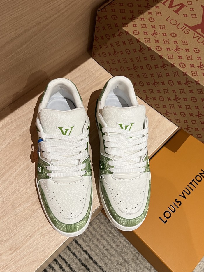 NIGO Louis Vuitton Men's and Women's Round Toe Thick Bottom Lace Up Low Top Board Shoes Leather Shoes #nigo99536