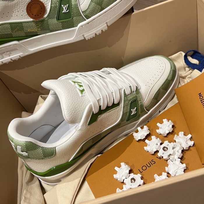 NIGO Louis Vuitton Men's and Women's Round Toe Thick Bottom Lace Up Low Top Board Shoes Leather Shoes #nigo99536