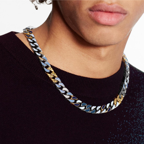 NIGO Louis Vuitton Men Women Cuban Chain Fashion Trend Logo Metal Necklace Color Blocking Premium Bracelet Jewelry Accessories #nigo71218