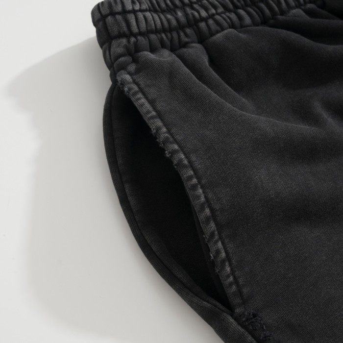 NIGO Balenciaga Men's Summer Flame Letter Black Stretch Mid Waist Cotton Shorts Pants #nigo99535